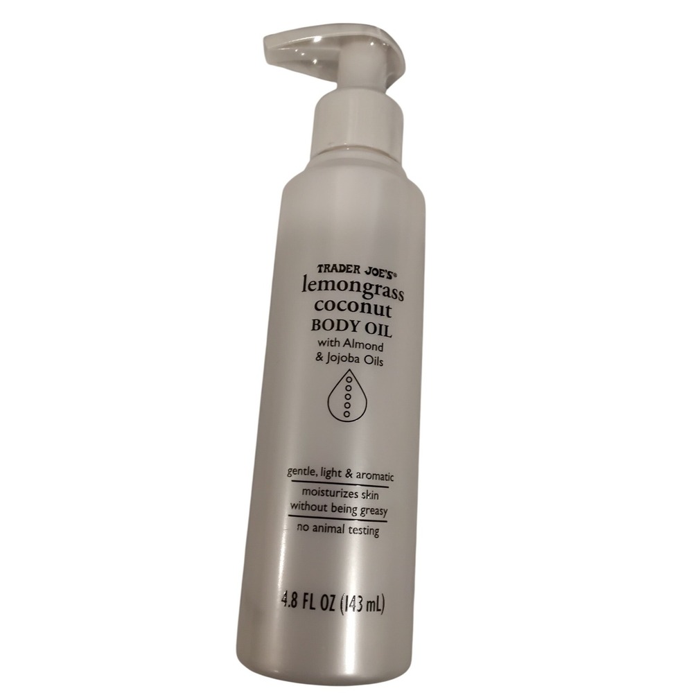 Trader Joes Lemongrass Coconut Body Oil with Almond Jojoba Oils 4.8 FL OZ